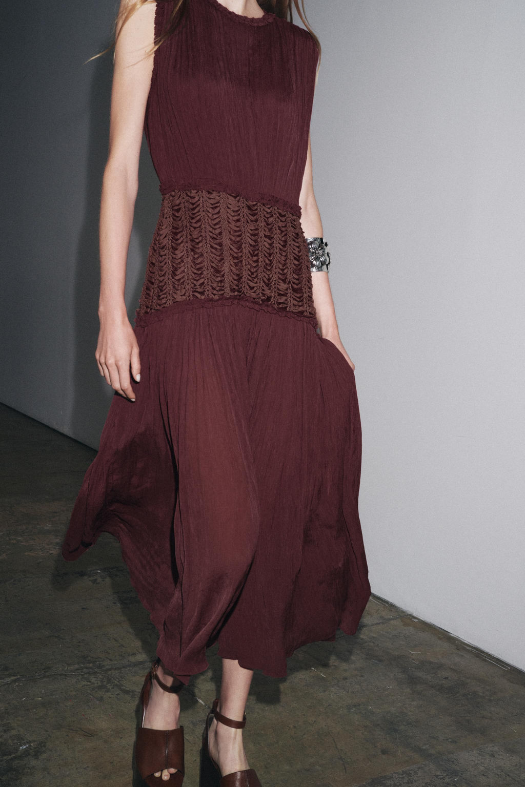 ZW COLLECTION EMBROIDERED WAIST DRESS - Zara фото 12