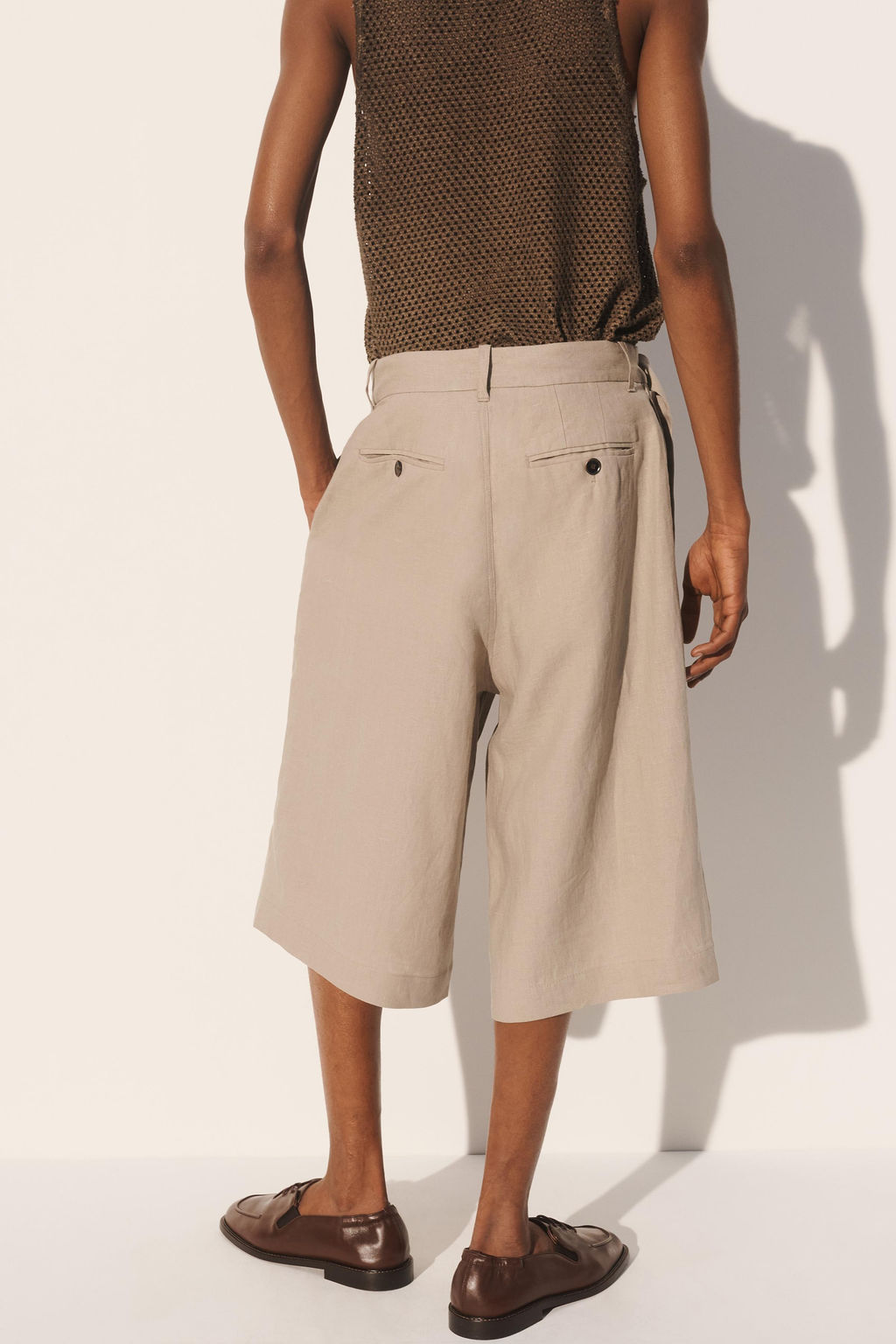 BERMUDA CRUZADA WIDE FIT 100% LINO / Beige - Zara фото 4