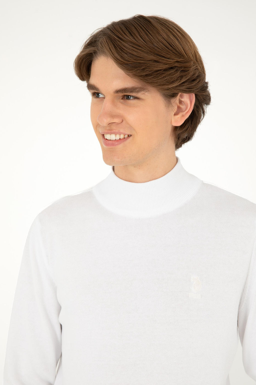 Мужской белый базовый свитер - U.s. polo assn фото 2