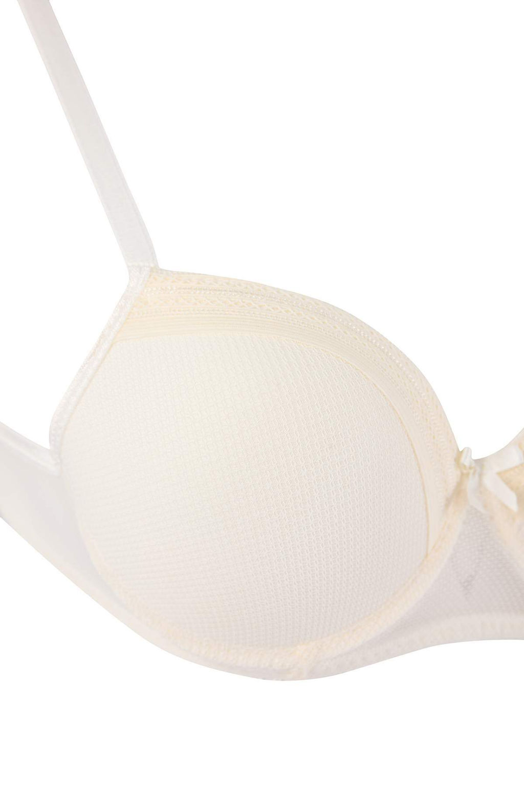 Beyaz Dantel ve Kurdele/Fiyonklu Push Up Balconette Orme Sutyen THMSS26SU00009