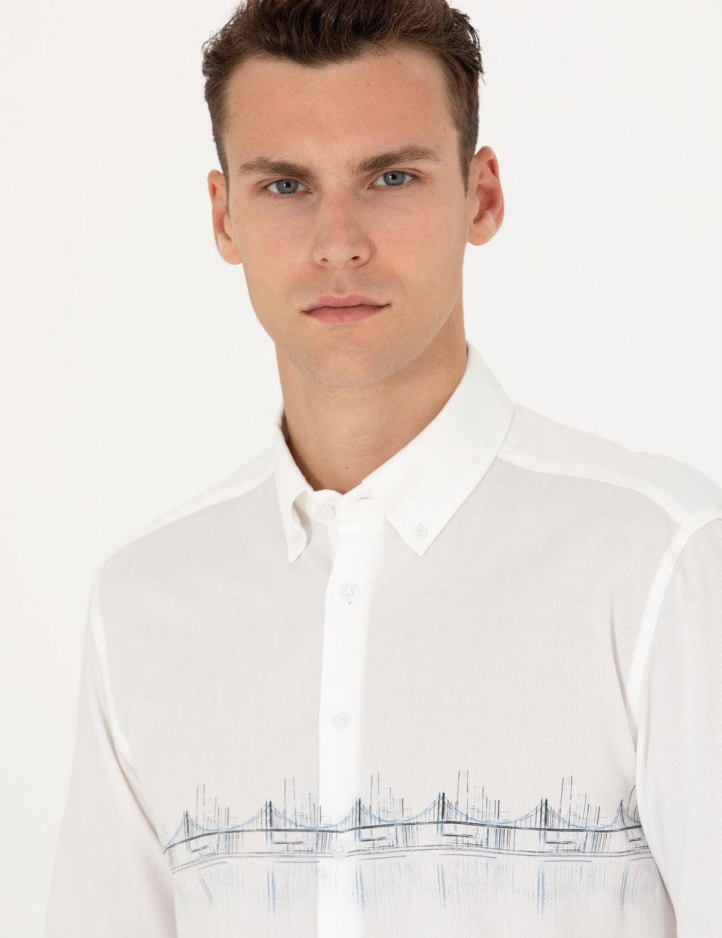 Koyu Mavi Slim Fit Uzun Kollu G_mlek