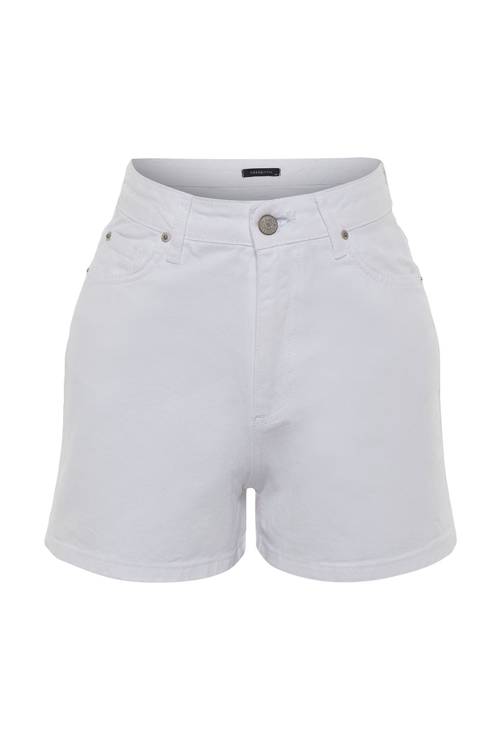 TRENDYOLMILLA Beyaz Yuksek Bel Denim Sort TWOSS23SR00155  фото 6