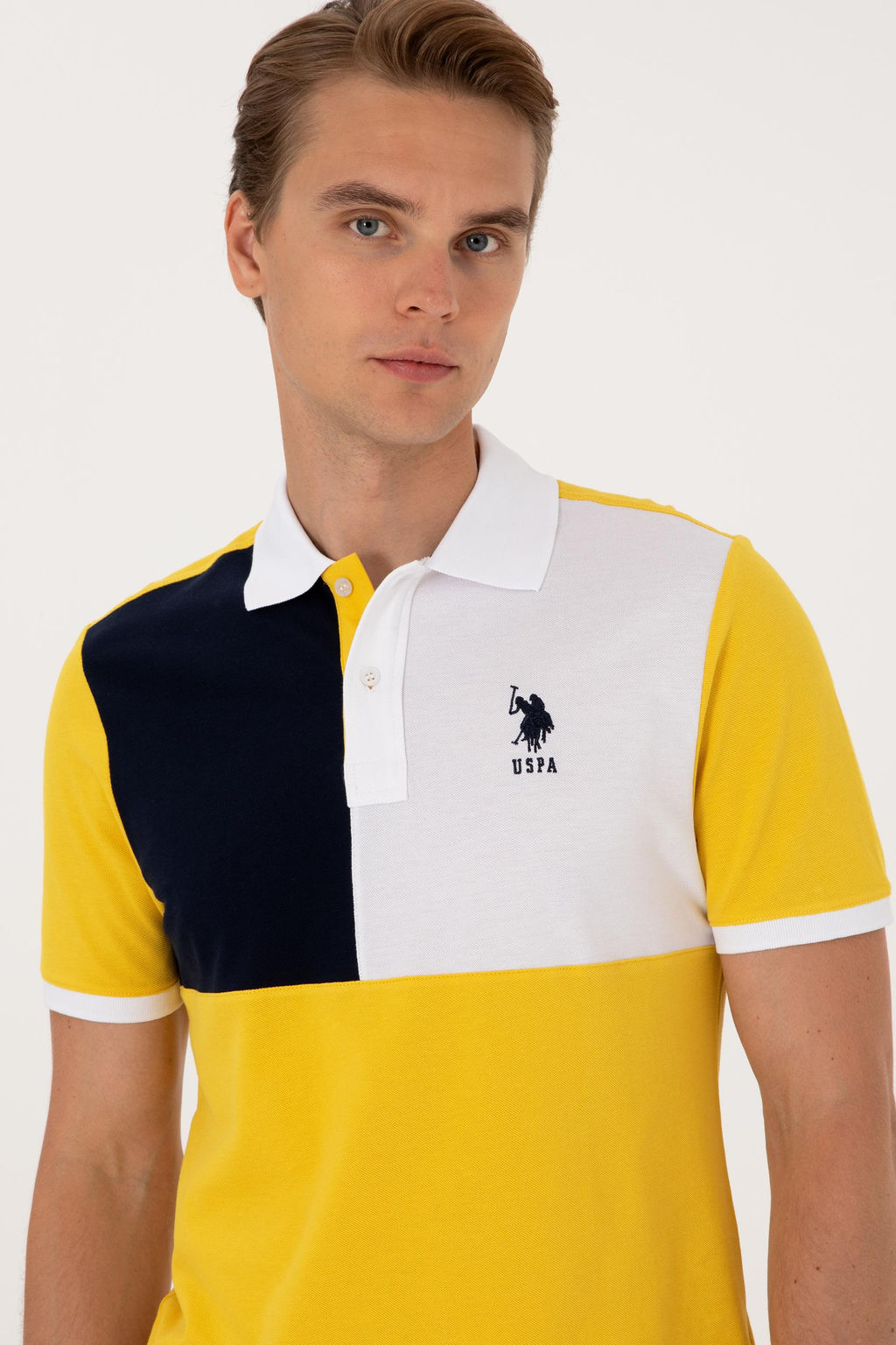 Erkek Regular Fit Polo Yaka Koyu Sar_ Ti__rt Sepette S_rpriz _ndirim - U.s. polo assn фото 2