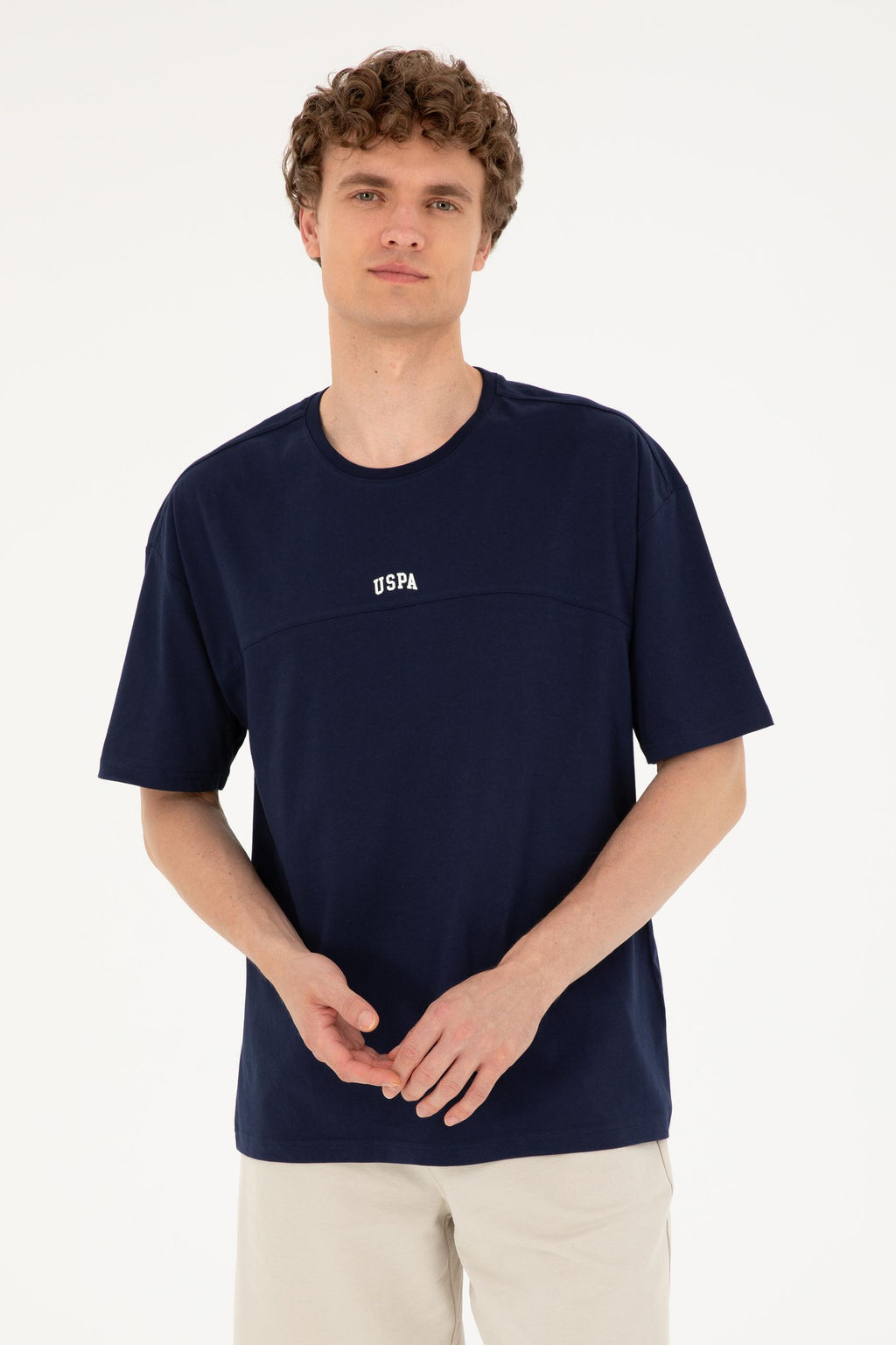 Erkek Comfort Fit Bisiklet Yaka Lacivert Ti__rt