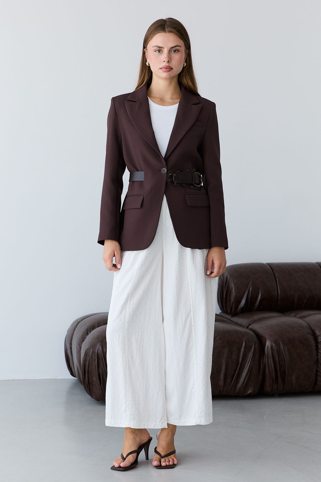 Koyu Kahverengi Blazer Ceket TWOSS26BC00040 - Trendyolmilla фото 2