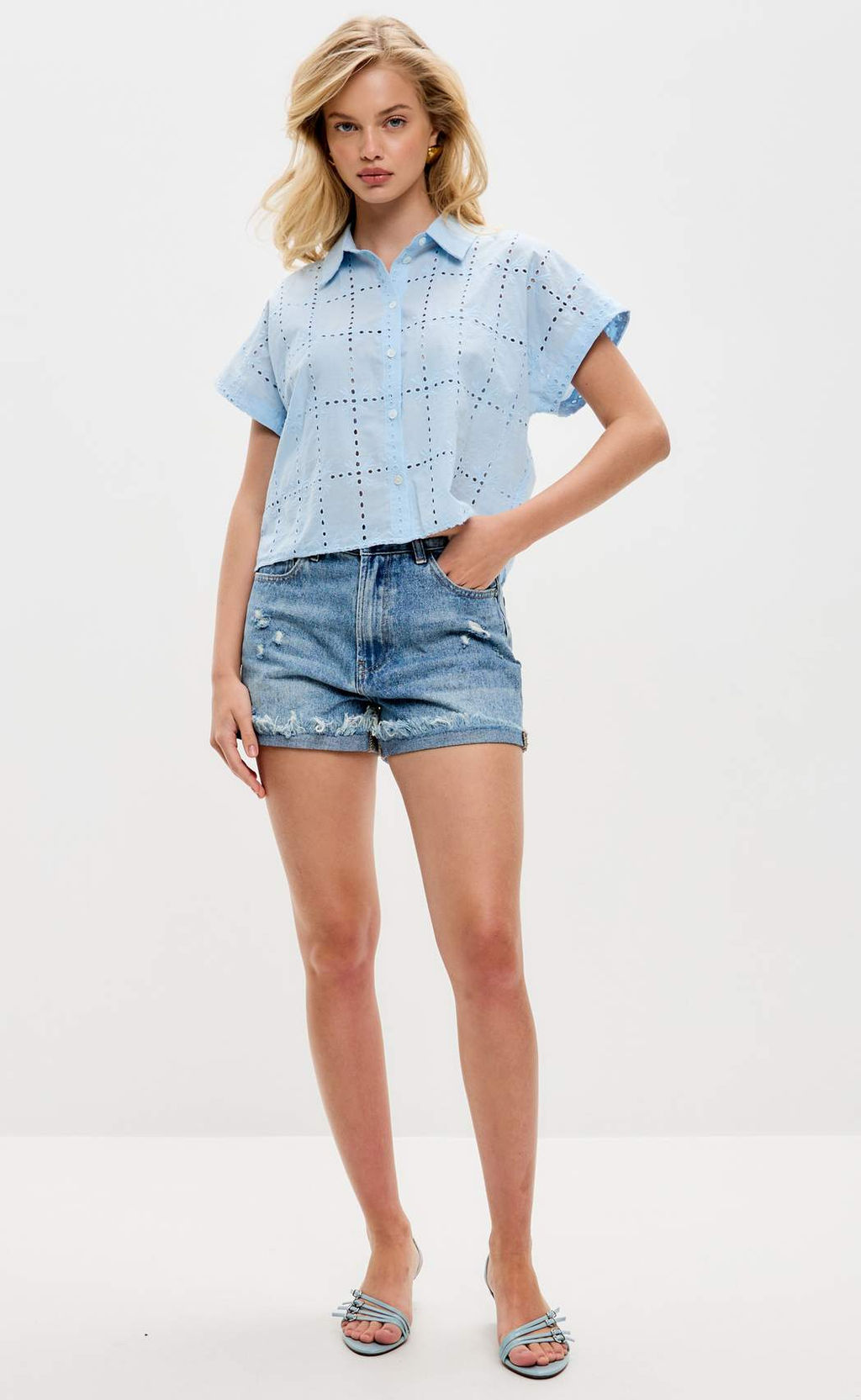 Шорты женские джинсовые TP09-01-2019 голубые