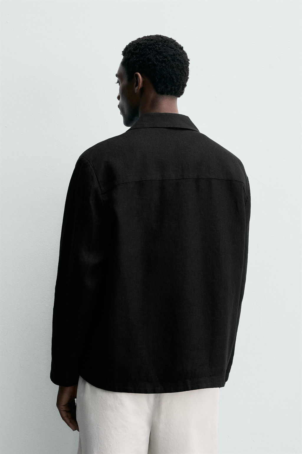 SOBRECAMISA  REGULAR FIT 100% LINO / Negro - Zara фото 3