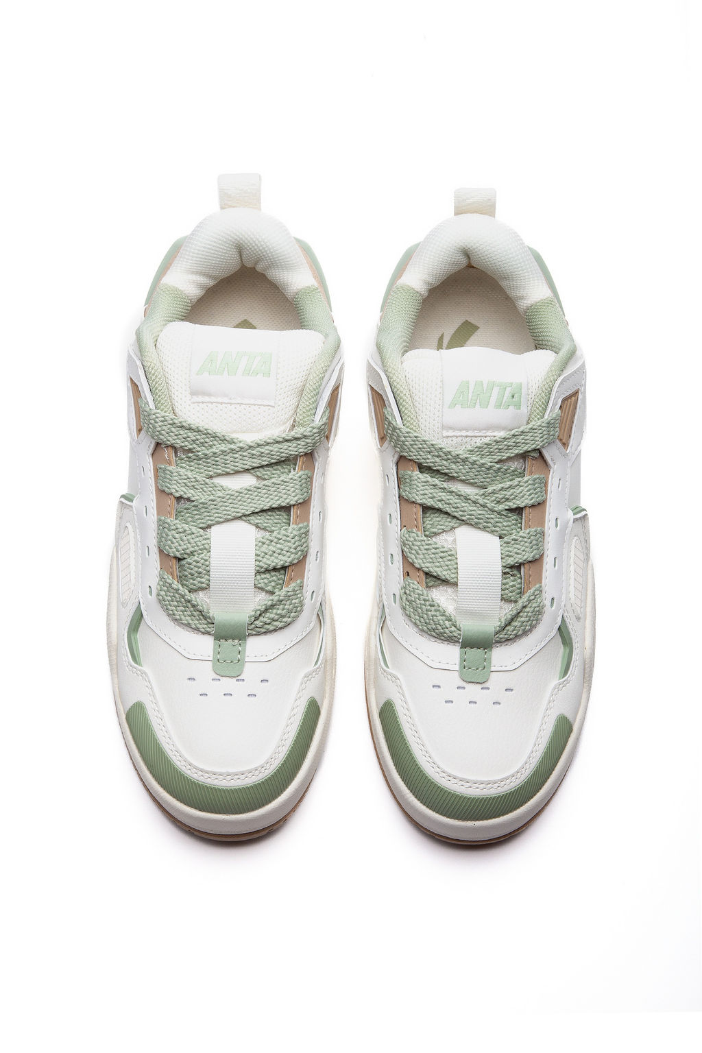 Кеды Бежевый/Зеленый/Коричневый