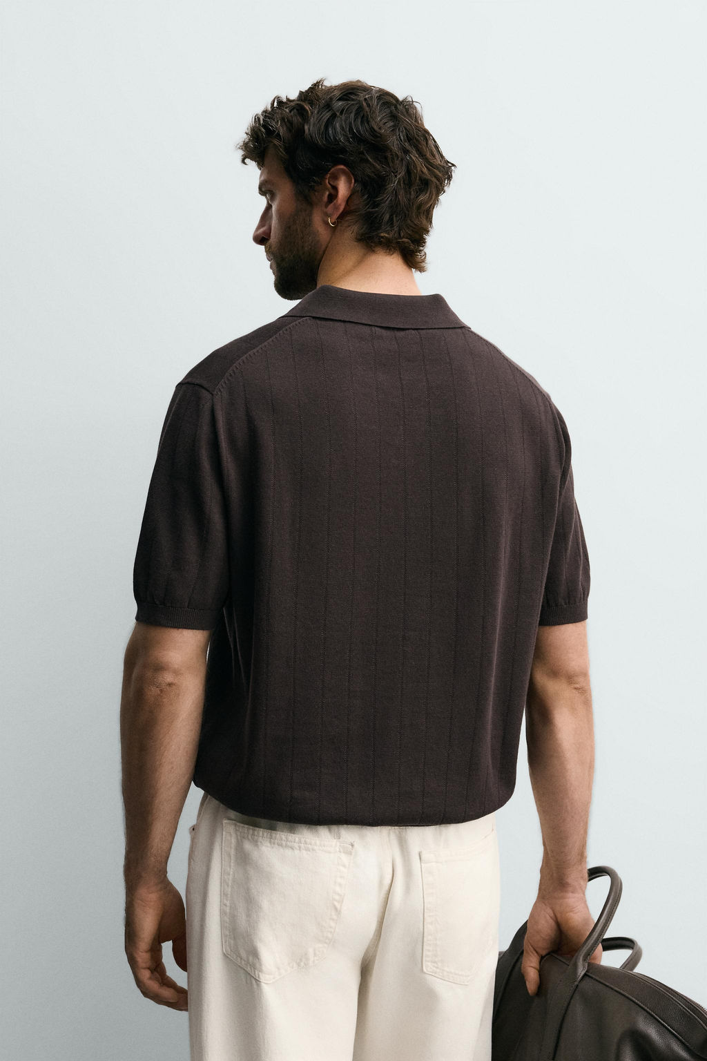 POLO PUNTO CANAL? REGULAR FIT / Chocolate - Zara фото 4