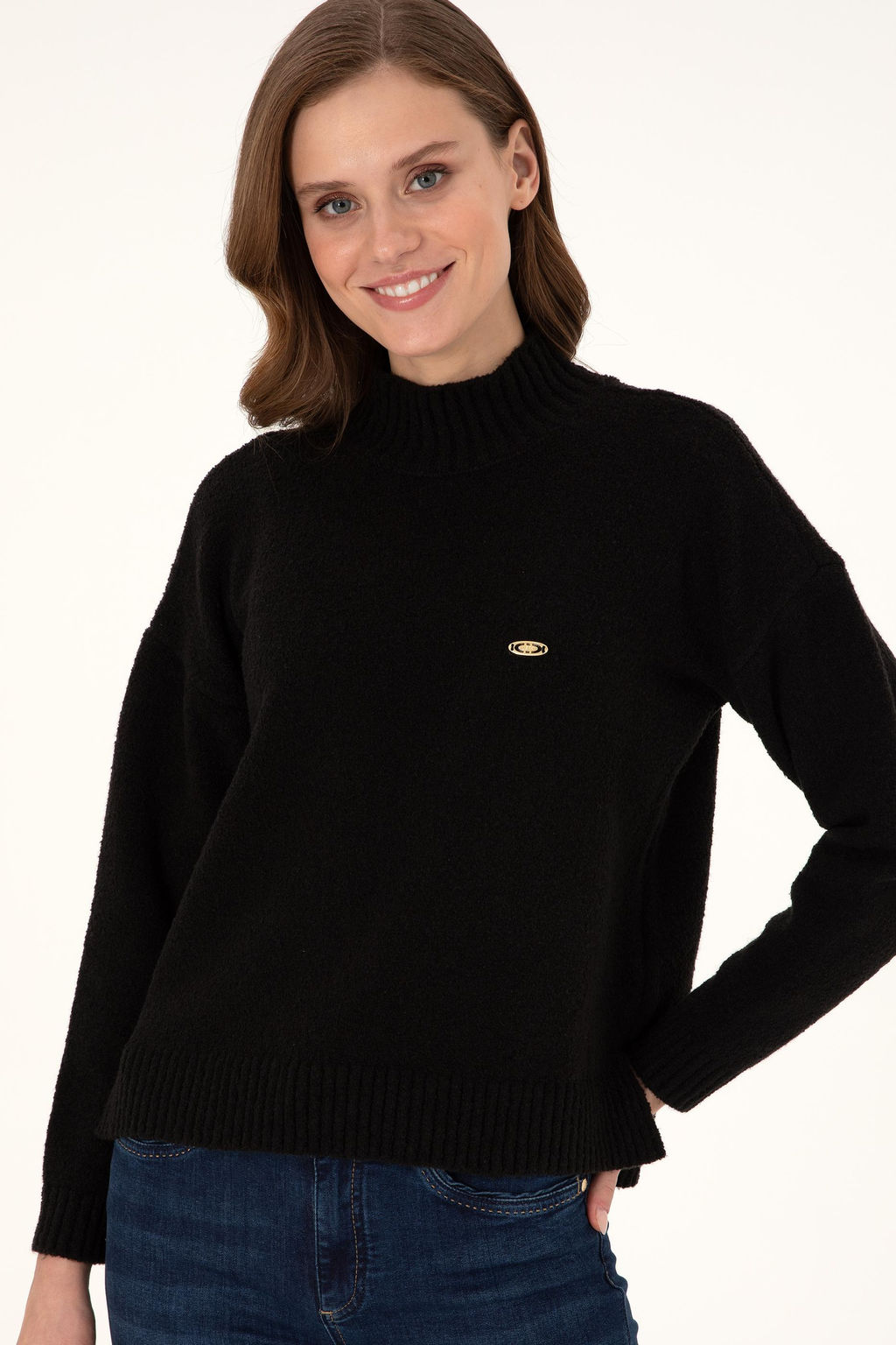 Женский темно-синий свитер с водолазкой Bis Неожиданная скидка в корзине - U.s. polo assn фото 3