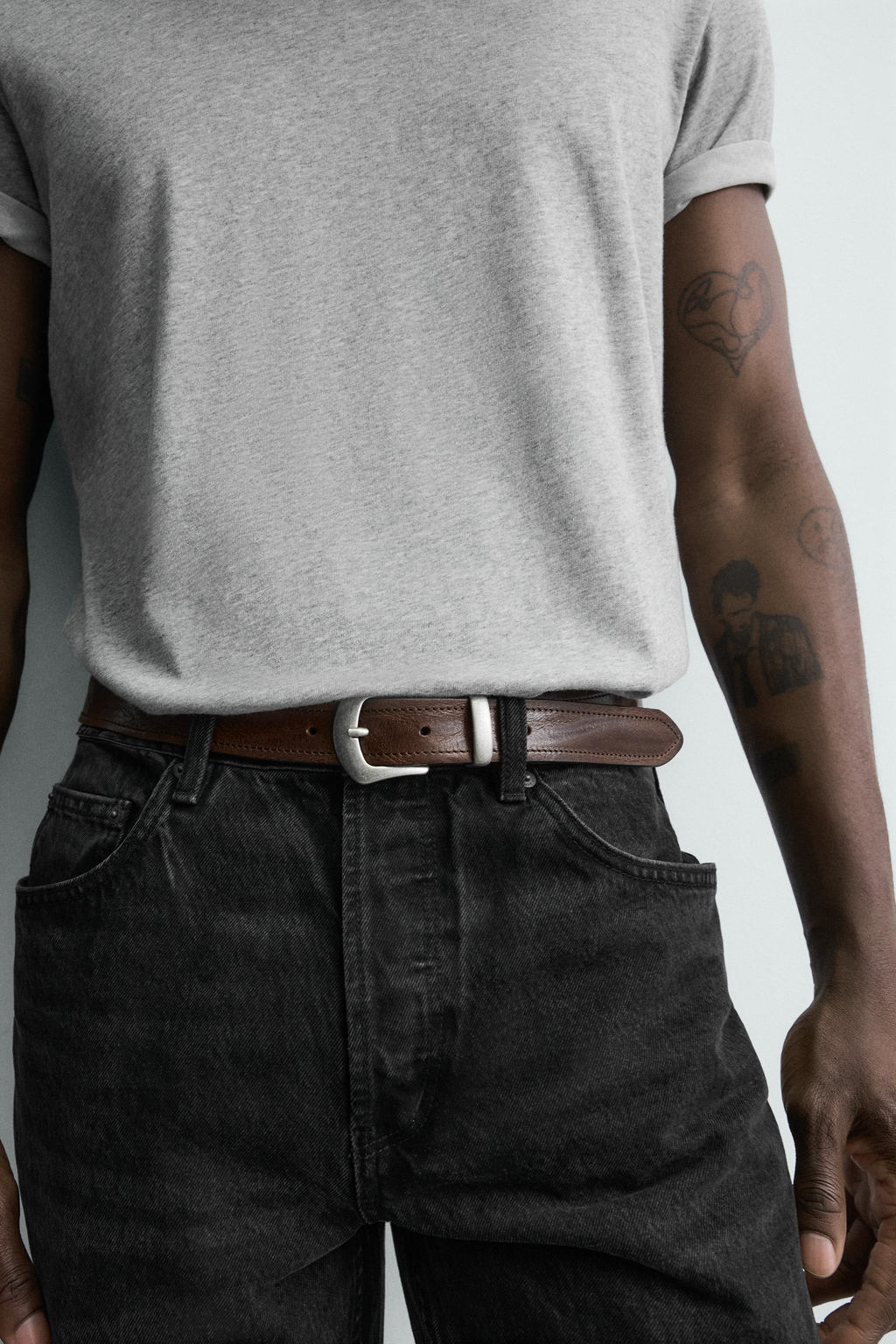 CINTUR?N PIEL EFECTO VINTAGE / Marr?n - Zara фото 2