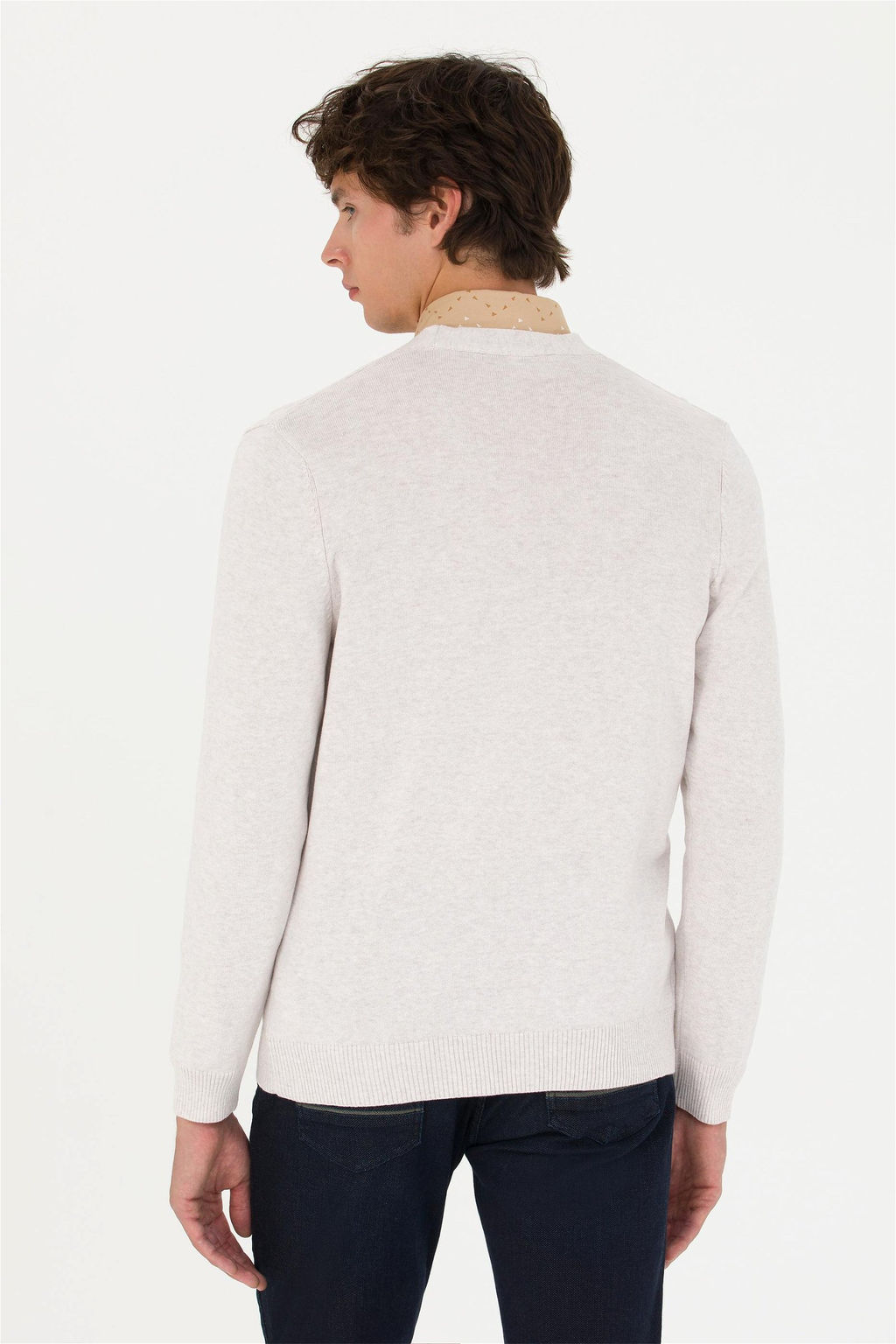 U. S. Polo Assn Мужской базовый трикотажный кардиган Stone Melange - U.s. polo assn фото 5