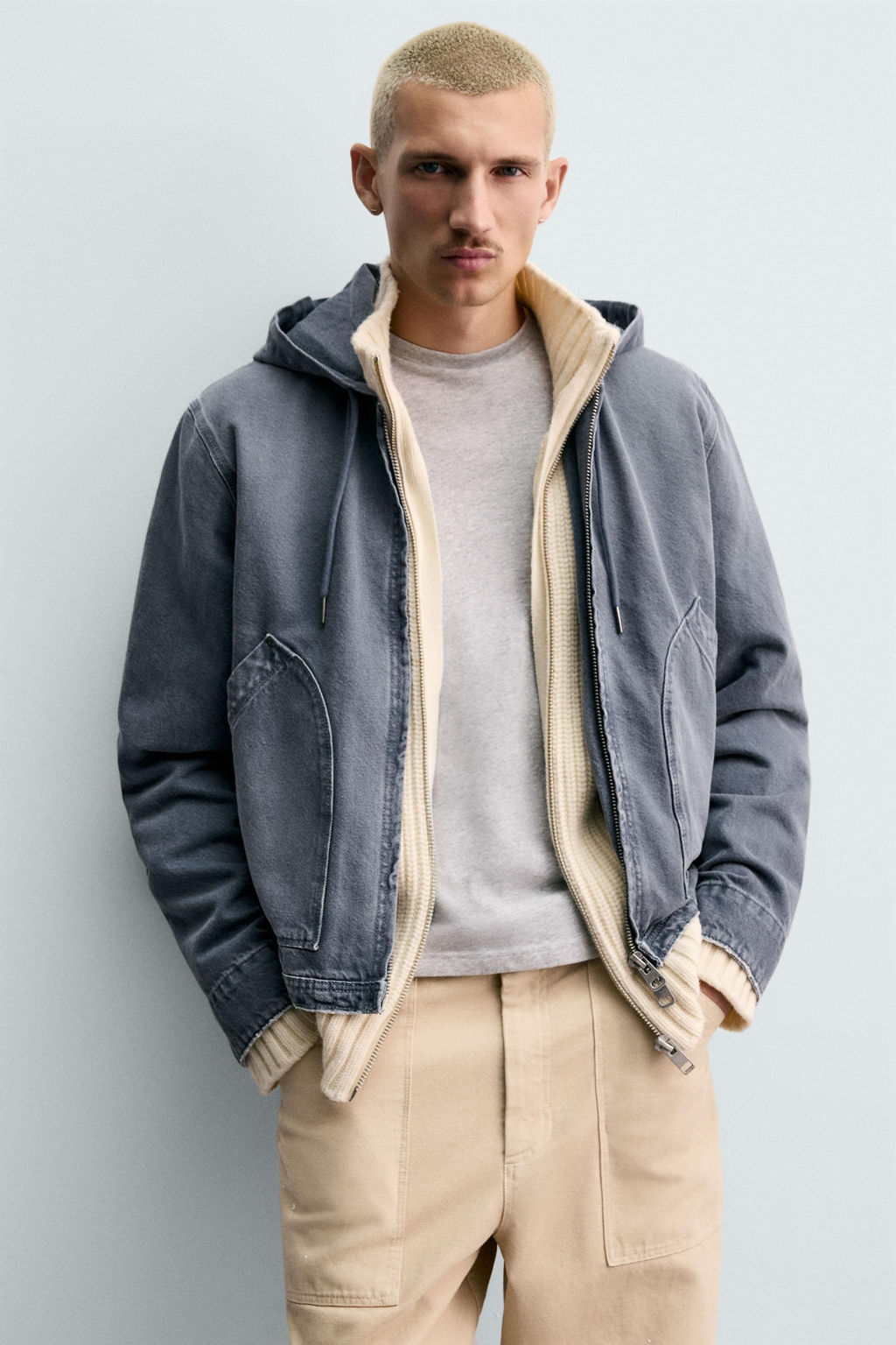 WASHED HOODED JACKET