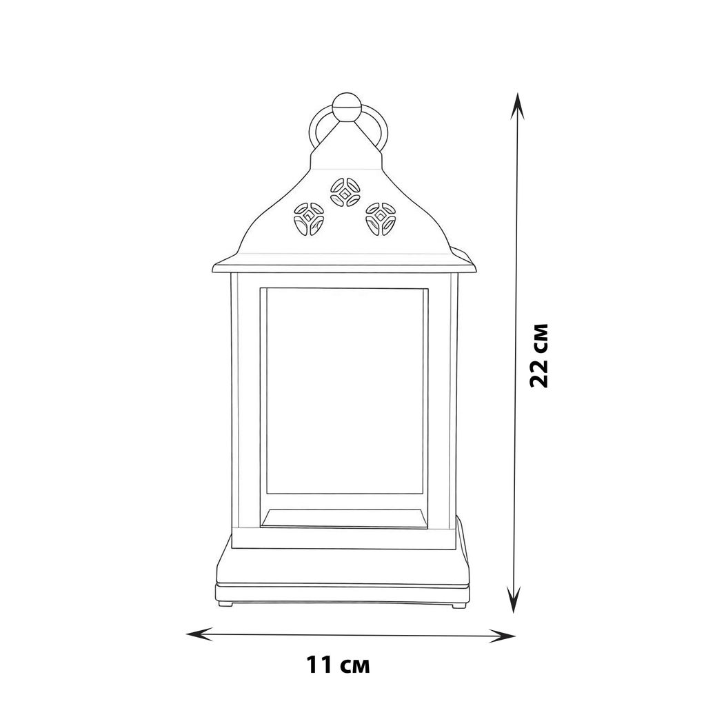 ULD-L1122-010/DTB/RGB/3D BLACK Фонарь со светодиодной гирляндой внутри, на батарейке (в комплект не входит). 10 светодиодов. RGB свет. Черный корпус. 11*22 см. TM Uniel.