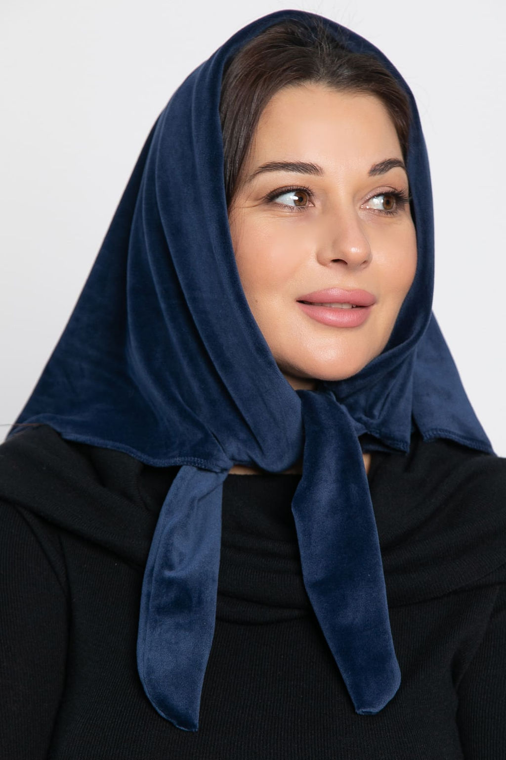 Косынка с завязками Велюр (синяя) КЗВ13-23М