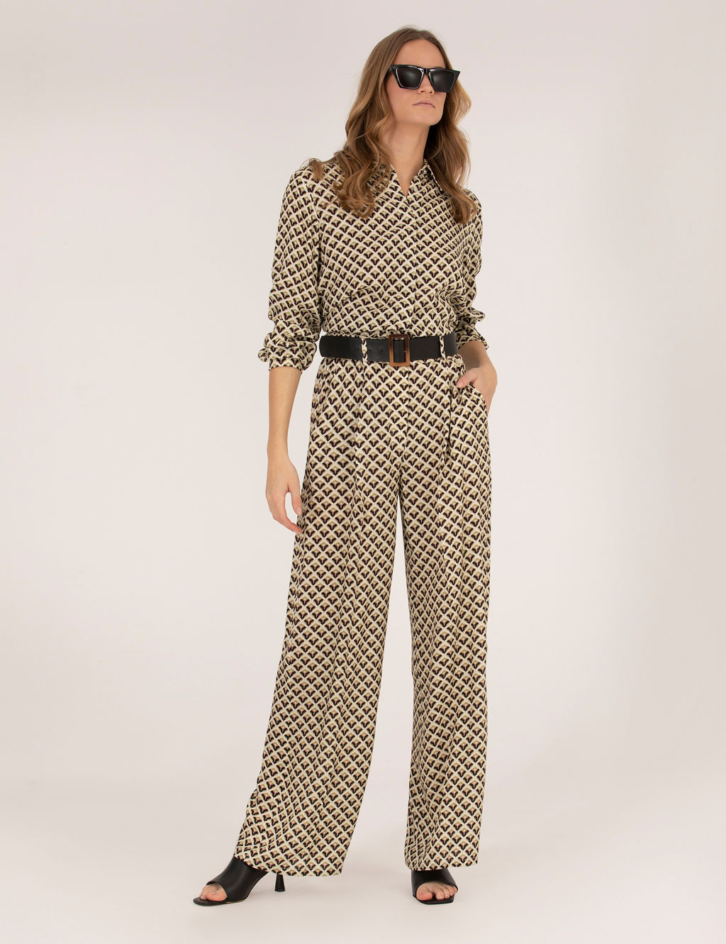 Siyah Y_ksek Bel Loose Fit Pantolon