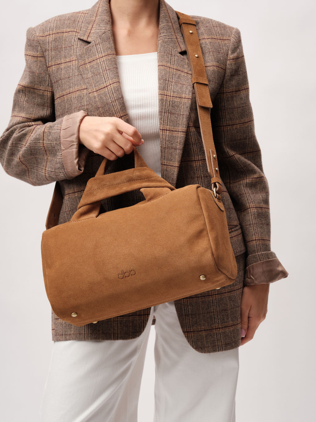 Замшевая сумка Bowling DBR 31378 светло-коричневый  фото 10