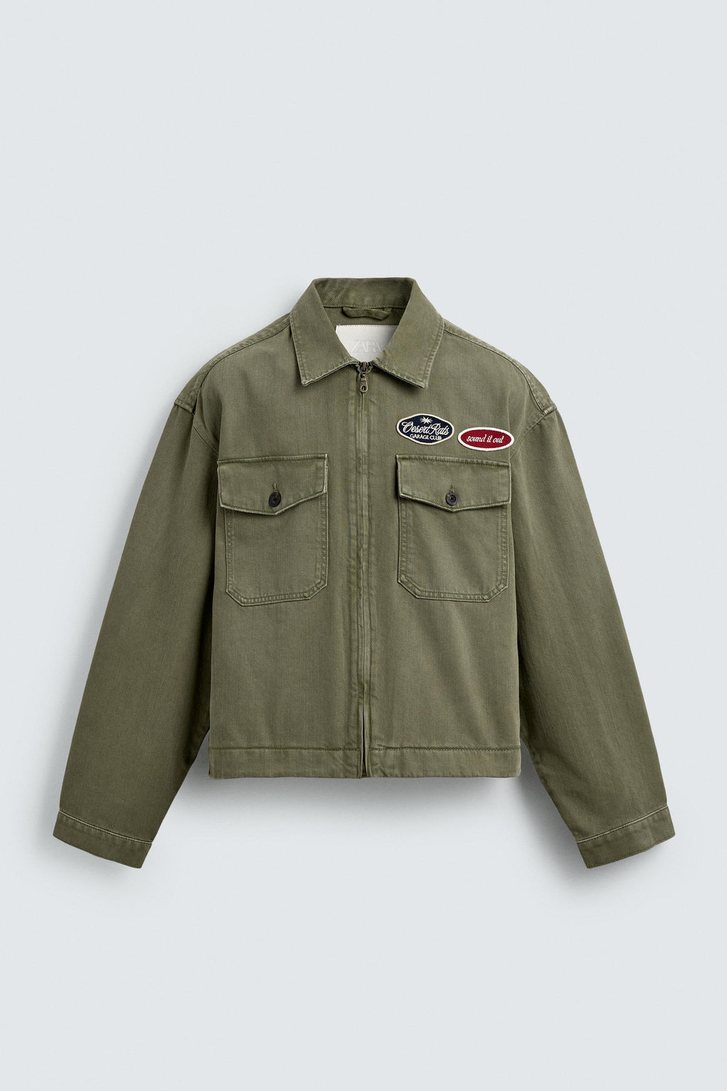 CAZADORA CROPPED FIT PARCHES / Khaki - Zara фото 7