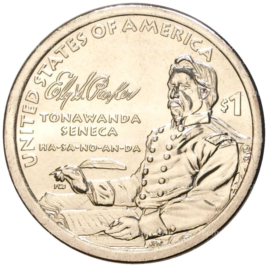 Монета 1 доллар 2022 года D США Коренные американцы Эли Самюэль Паркер