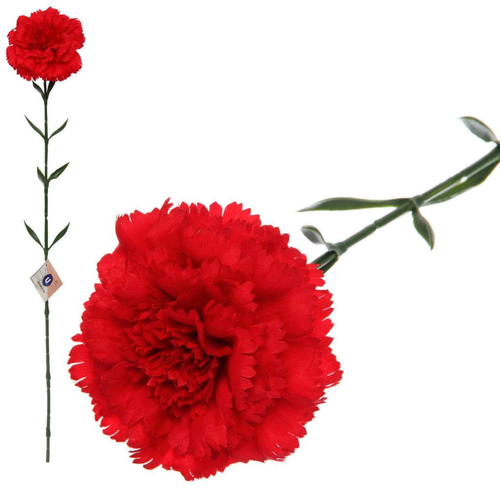 Цена за 3шт. Цветок искусственный "Гвоздика" 68см красная