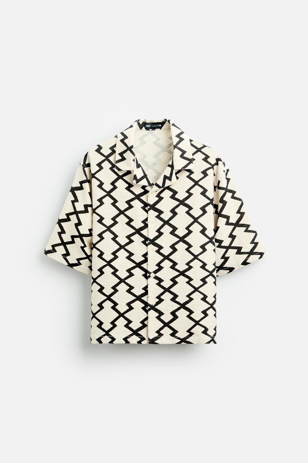 GEOMETRIC PRINT OVERSHIRT - Zara фото 16