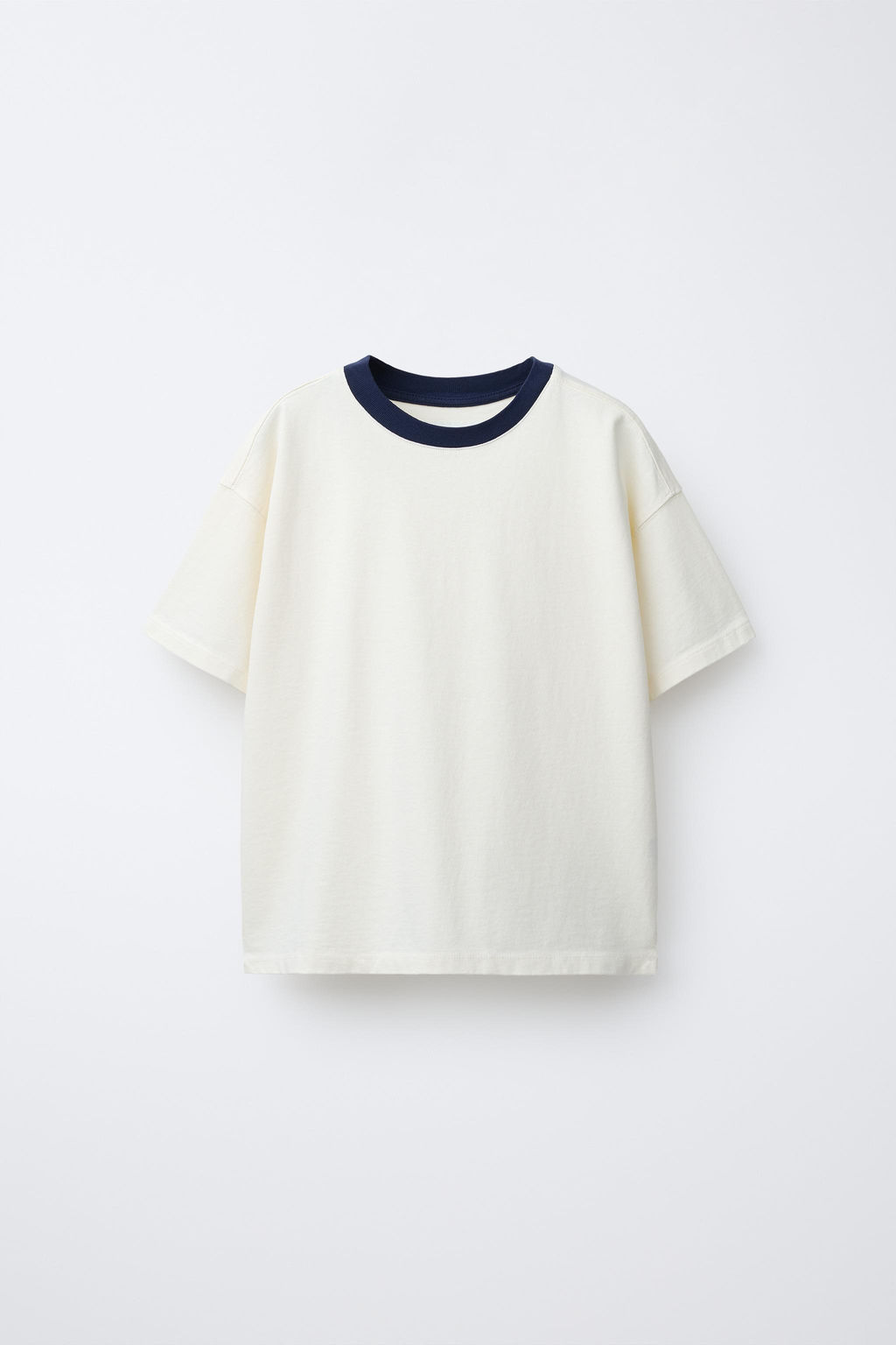 CONTRAST NECK T-SHIRT - Zara фото 7
