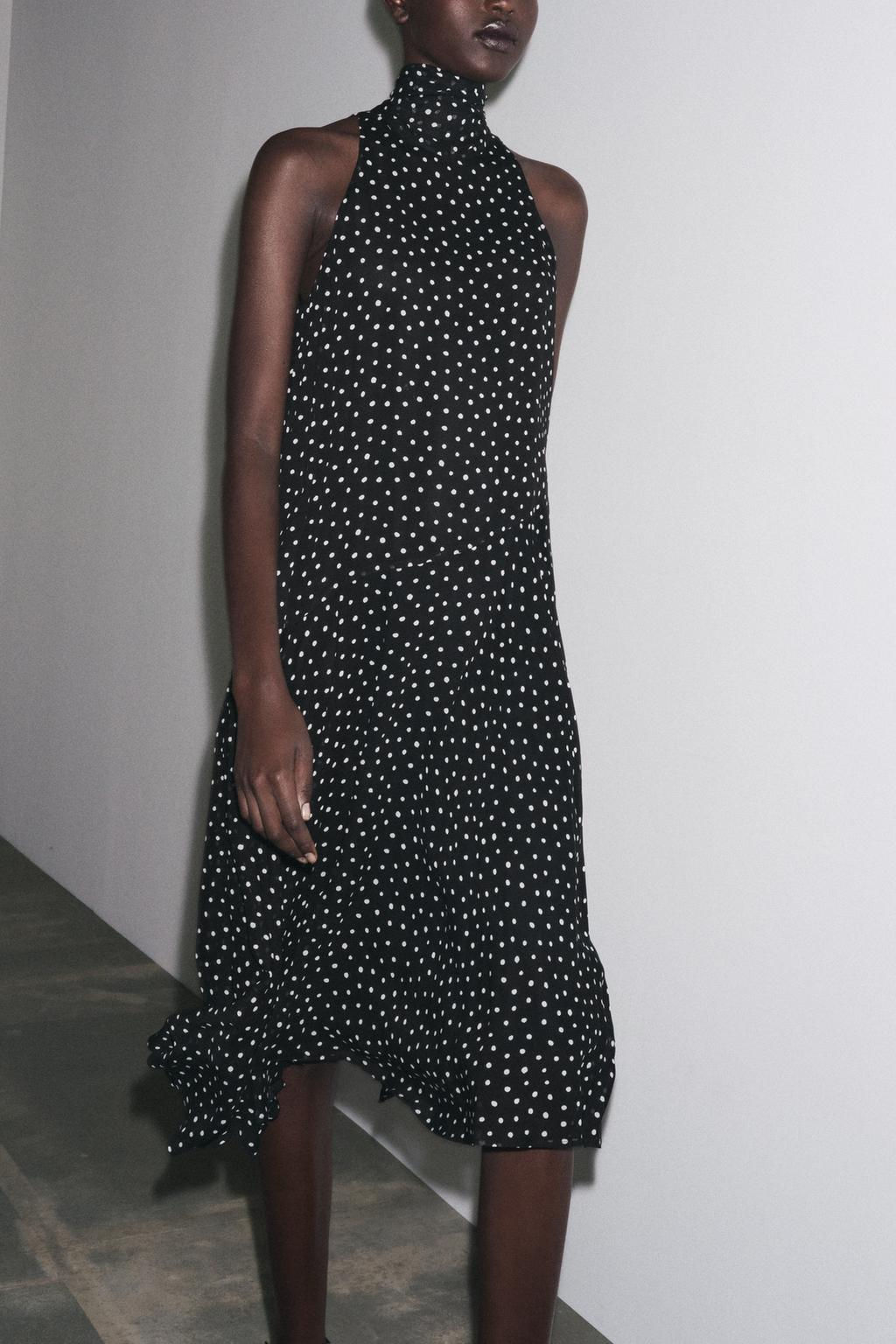 ZW COLLECTION HALTER POLKA DOT DRESS - Zara фото 6