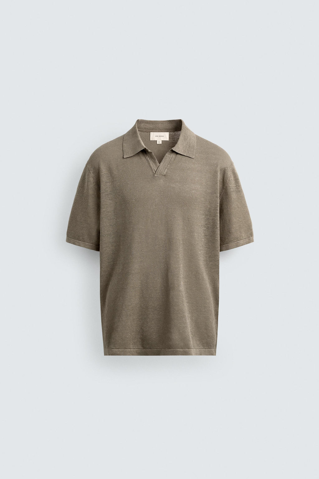 POLO PUNTO REGULAR FIT 100% LINO / Verde claro - Zara фото 8