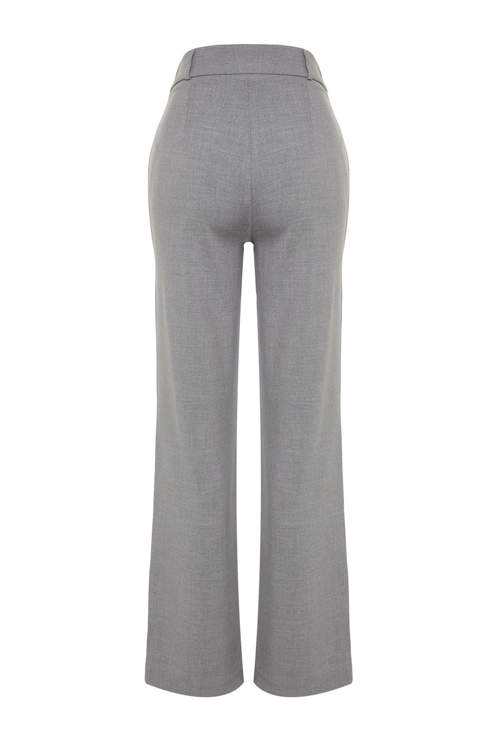 TRENDYOLMILLA Gri Yuksek Bel Straight/Duz Kesim Dokuma Nervurlu Kumas Pantolon TWOAW24PL00148  фото 9