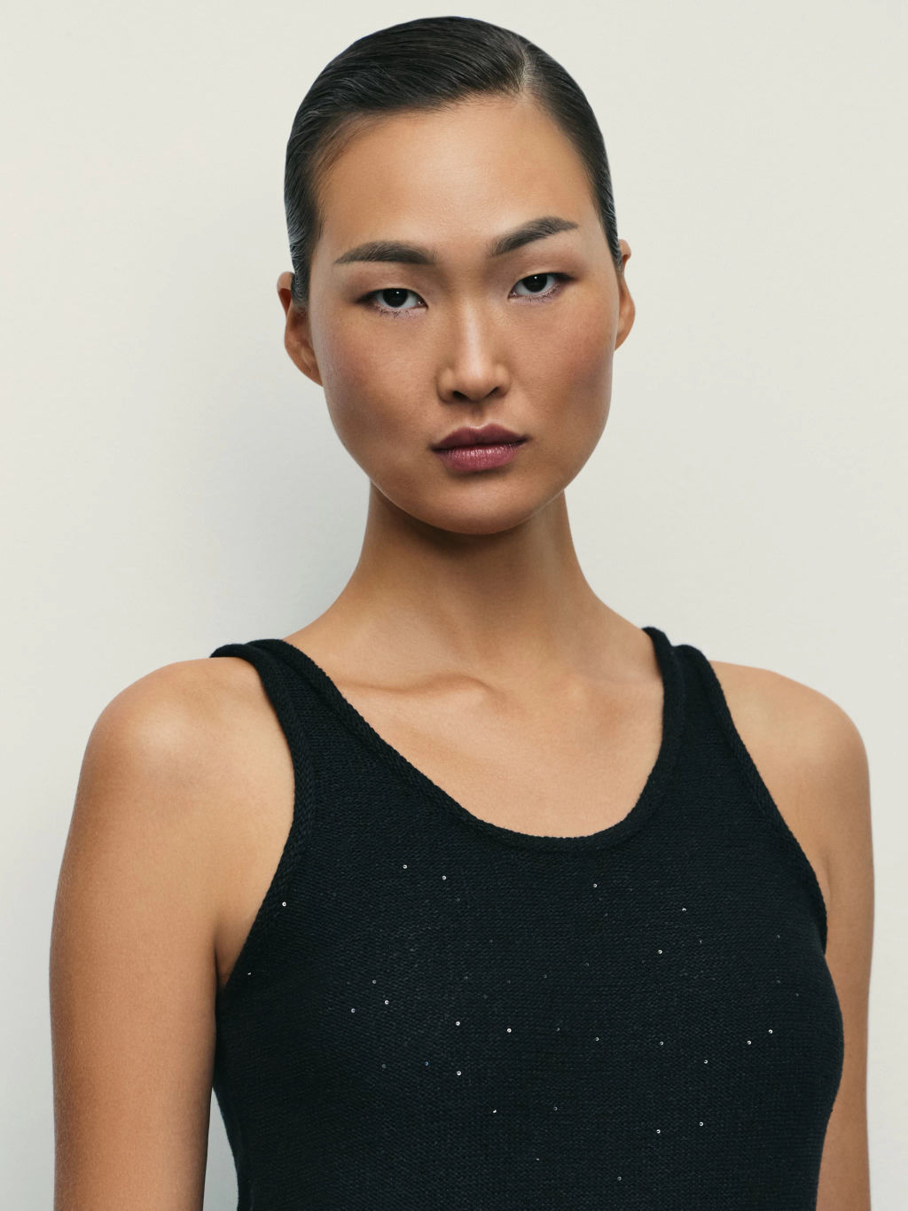 Вязаный топ из хлопка с пайетками / Zarina  фото 6