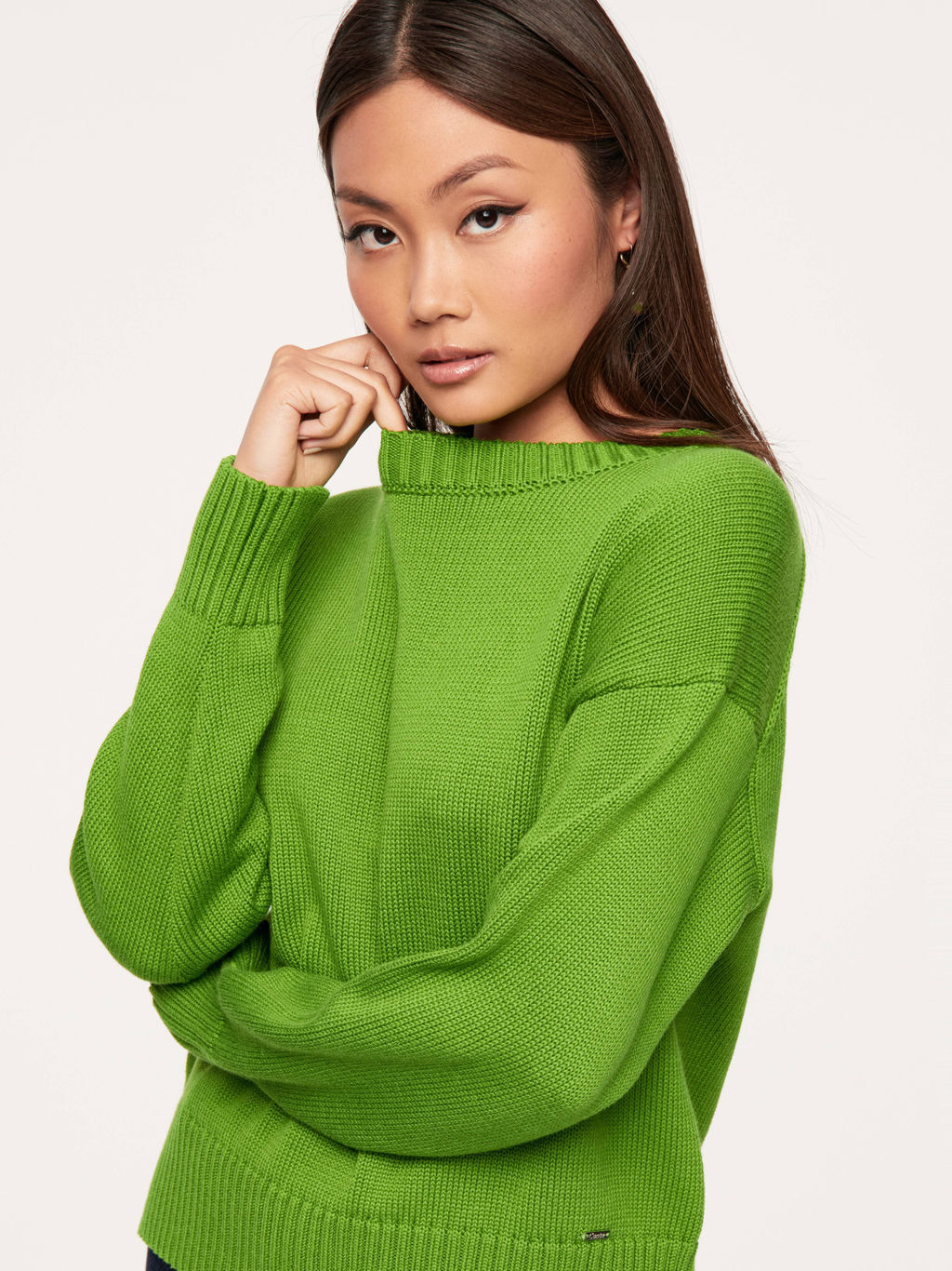 CONTE LDK 286 Джемпер свободного силуэта из пряжи с хлопком green - Conte elegant фото 3