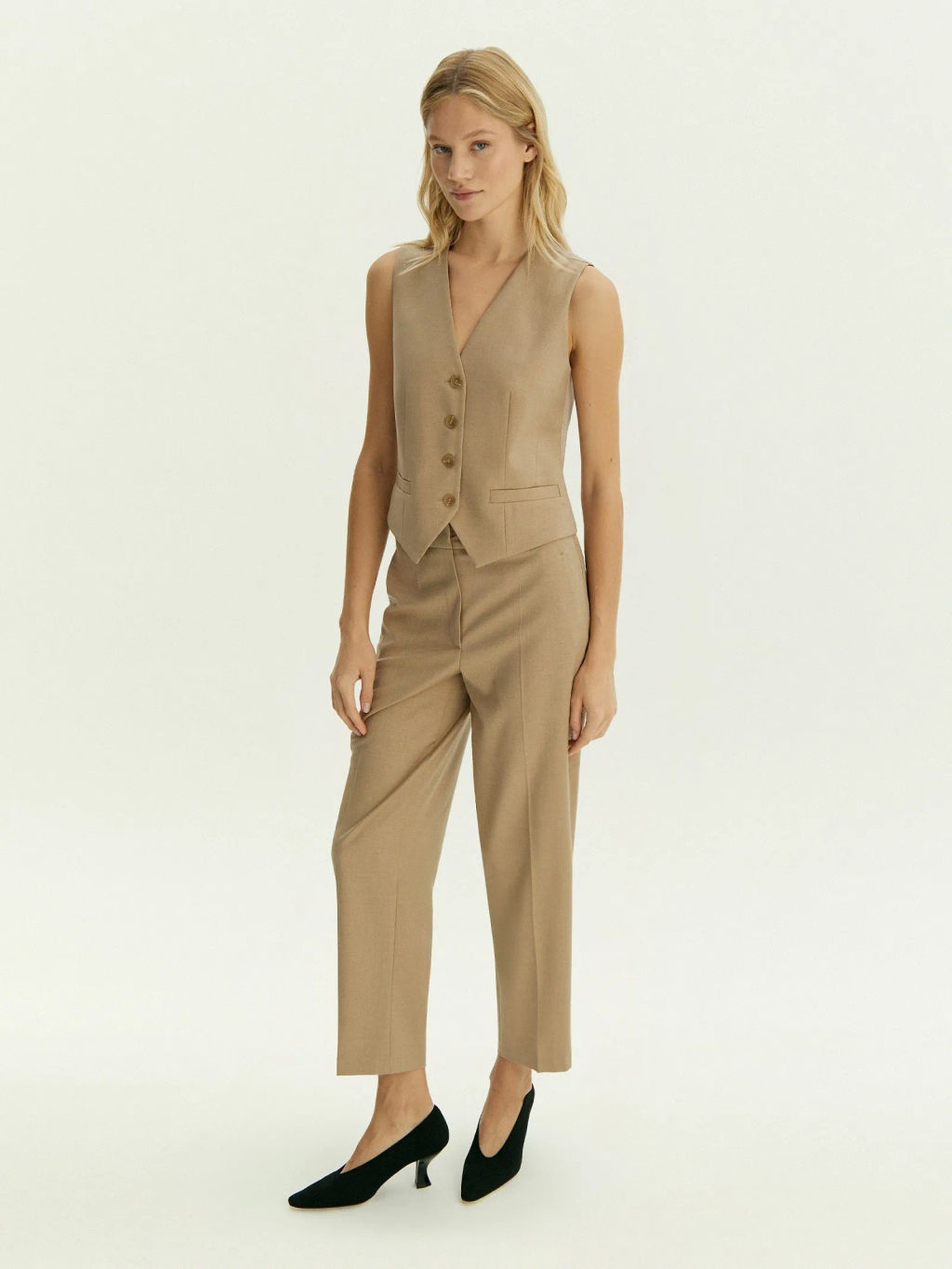 Брюки зауженного кроя из костюмной шерсти, D397/ant - Emka фото 2