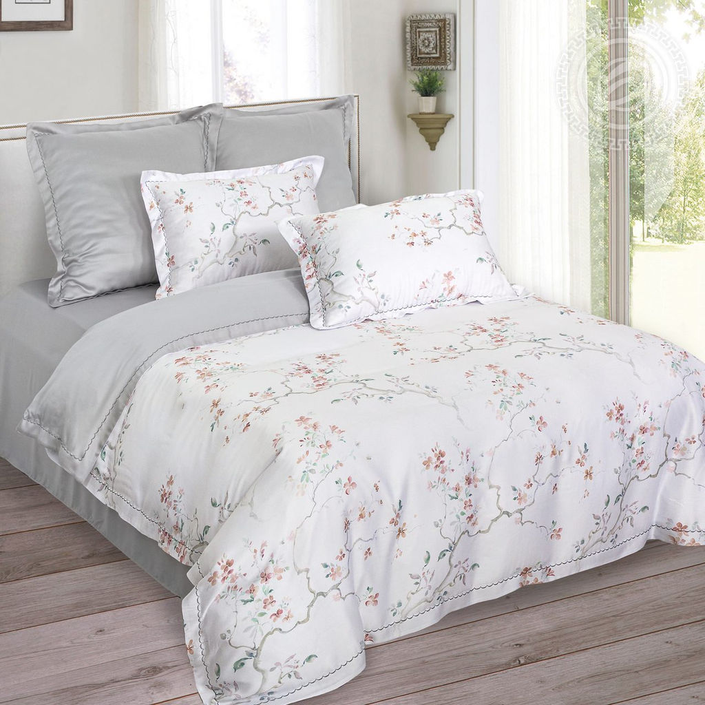 Постельное белье Лайла (тенсель) 2 сп. с Евро/Пододеяльник (молния, ушки): 1 шт.- 210*175; Простыня: 1 шт.- 240*240; Наволочка (молния, ушки): 2 шт.- 70*70; Наволочка (молния, ушки): 2 шт.- 50*70 Тенсел