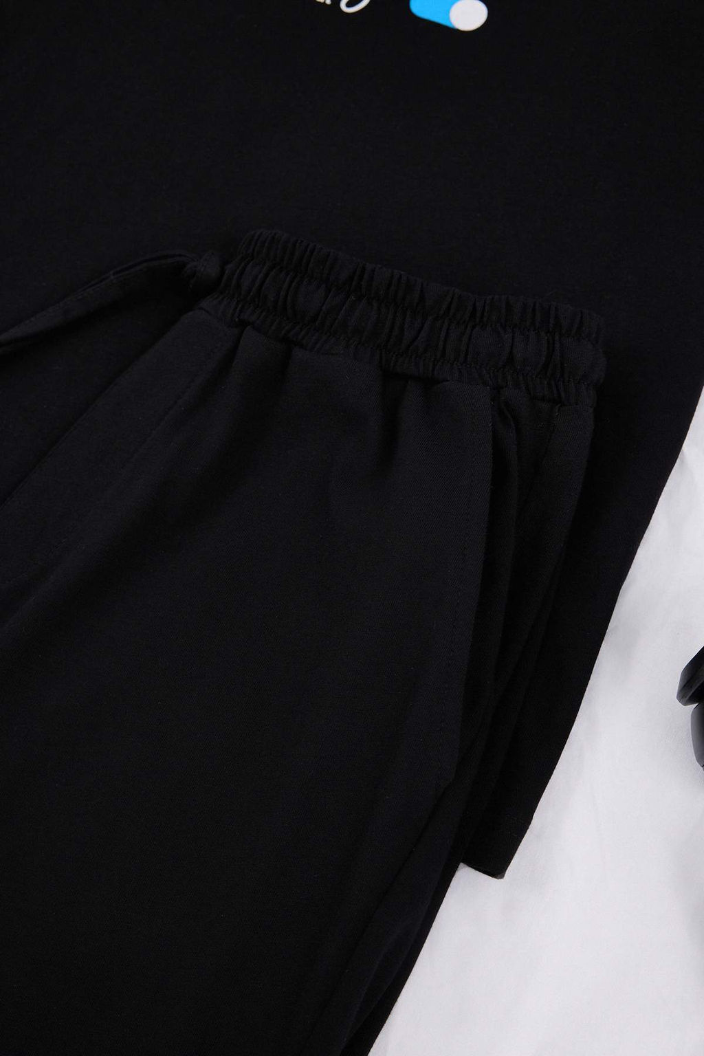 Siyah Regular Bask?l? Orme Pijama Tak?m? TMNSS26PT00001 - Trendyolmilla фото 2