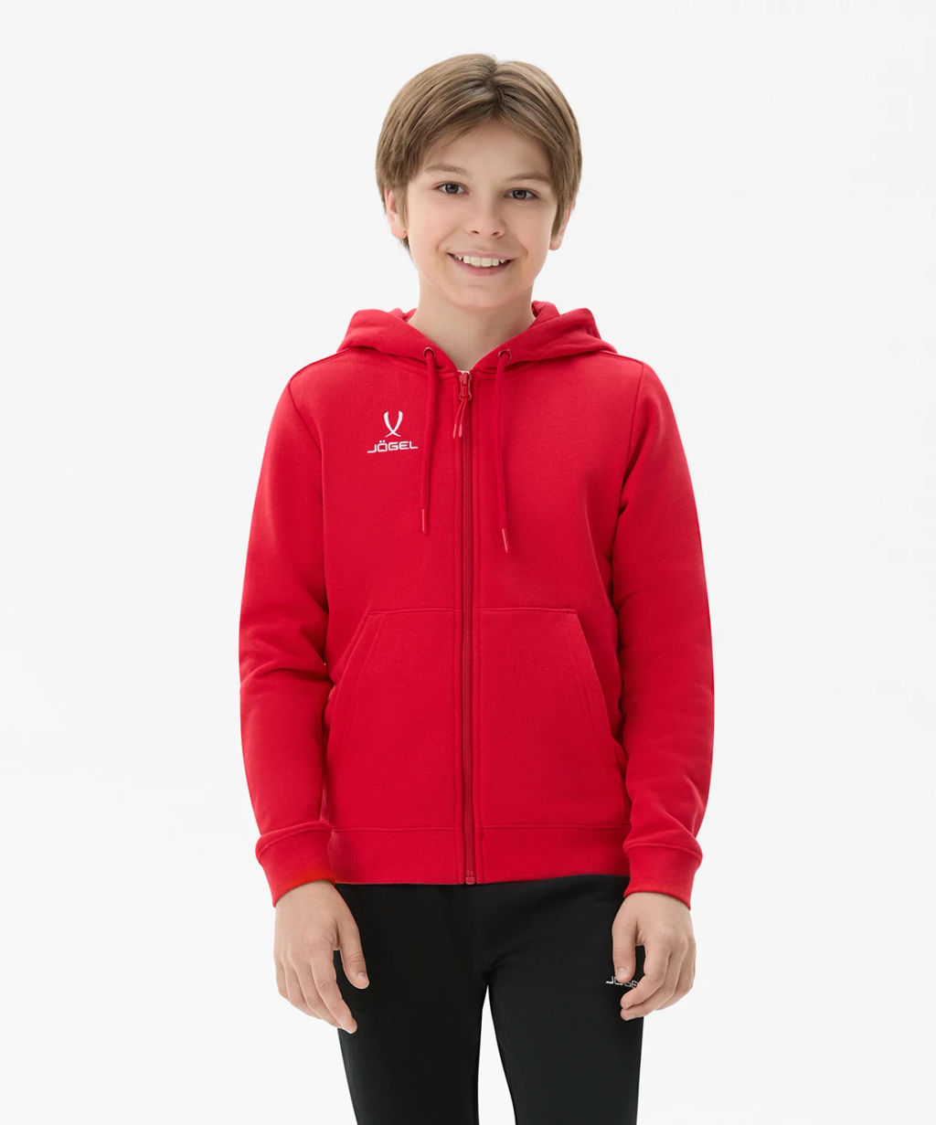 Худи на молнии JOGEL ESSENTIAL Cotton FZ Hoodie, красный, детский  фото 6