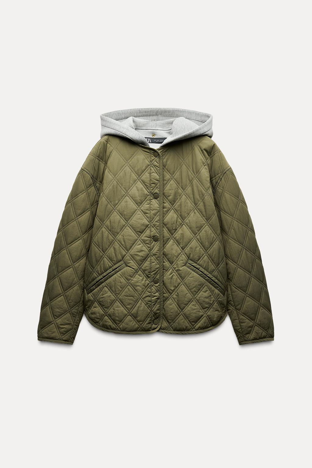 WATER-REPELLENT QUILTED HOODED JACKET - Zara фото 5