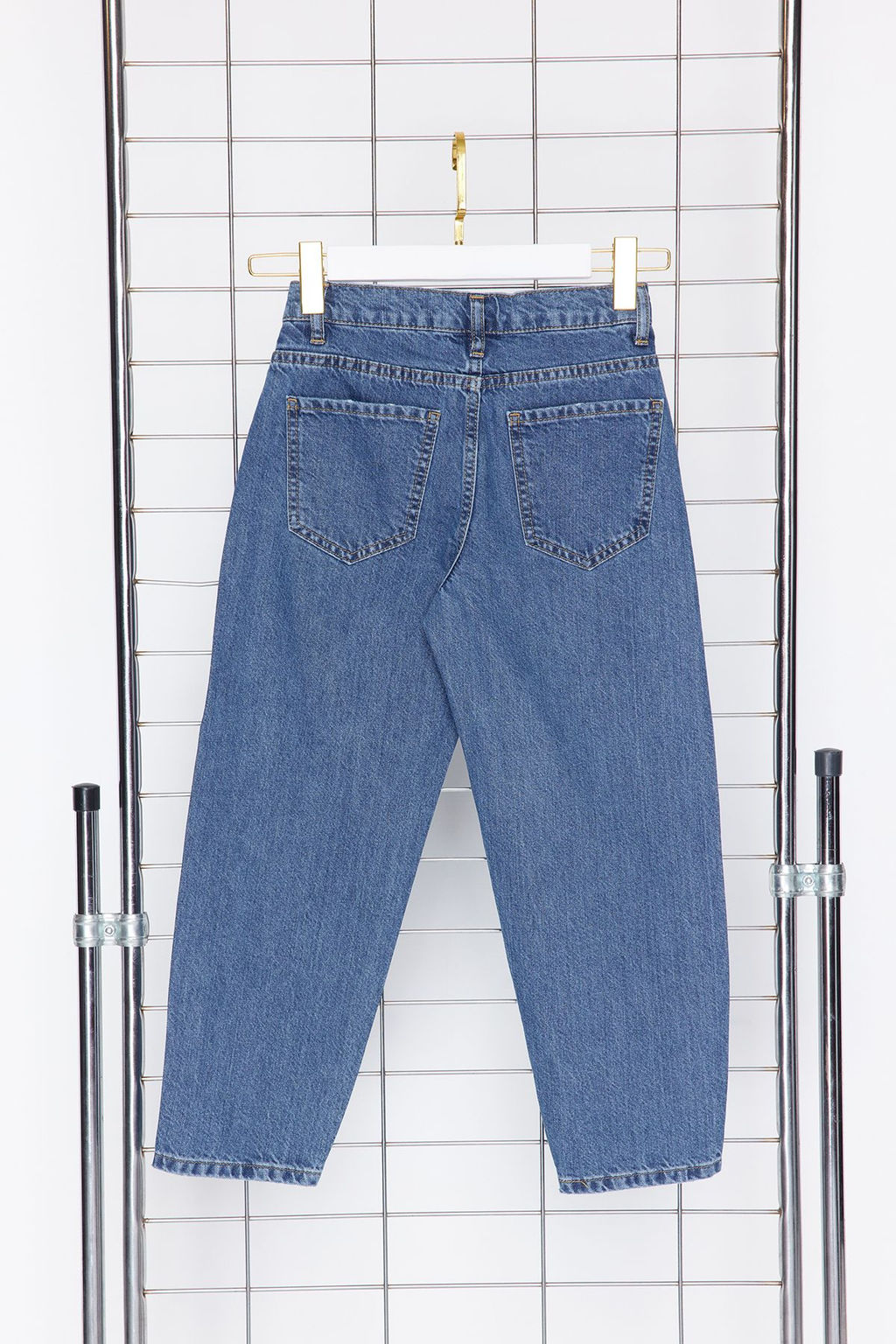 Koyu Mavi Erkek Cocuk Baggy Pamuklu Ayarlanabilir Lastikli Denim Pantolon Jean TKDSS24PL00005 - Trendyolmilla фото 13