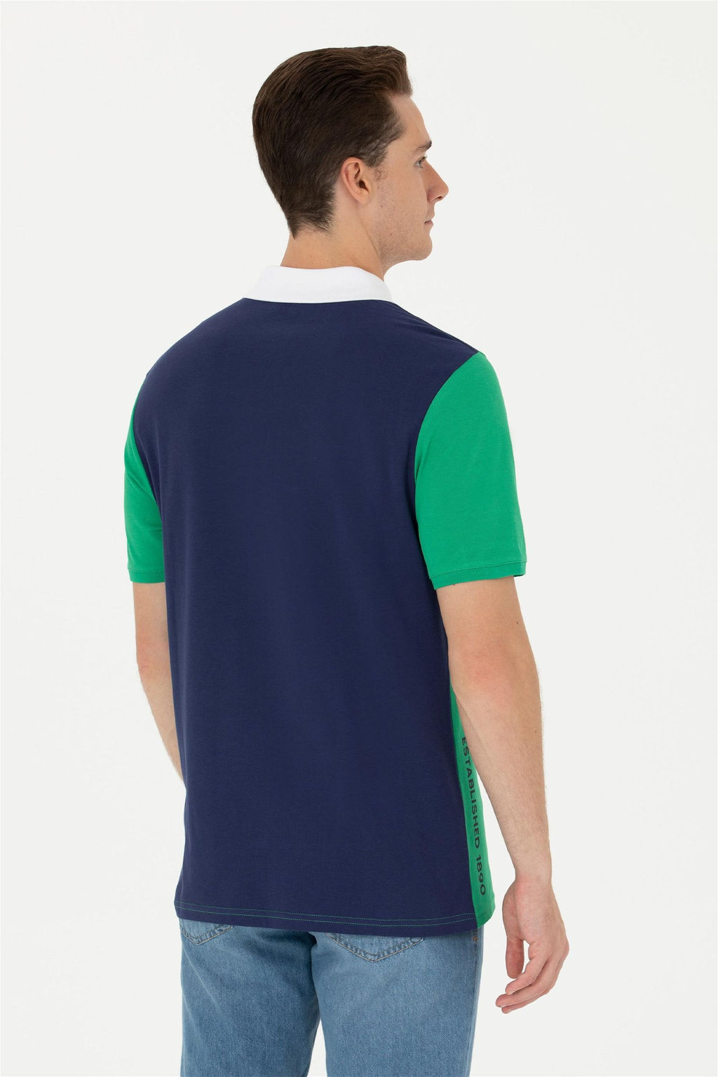 Мужская зеленая футболка с воротником-поло - U.s. polo assn фото 6