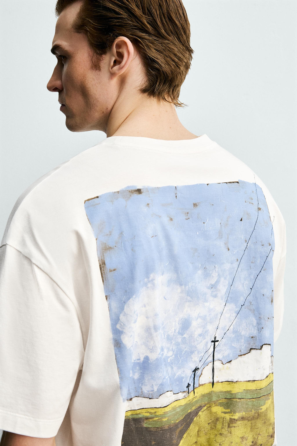 CAMISETA ESTAMPADO PAISAJE / Blanco