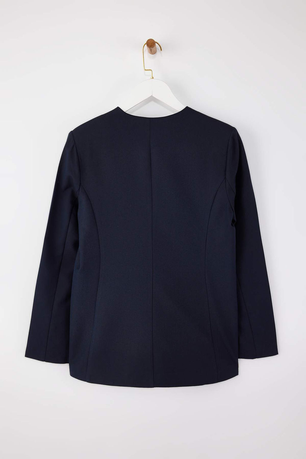 Lacivert V Yaka Kruvaze Kapama Dokuma Blazer Ceket TWOSS26BC00006 - Trendyolmilla фото 2