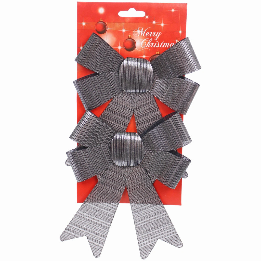 Цена за 2 шт. Бант на ёлку "Элегант" 13*18 см (набор 2 шт), Черная ночь
