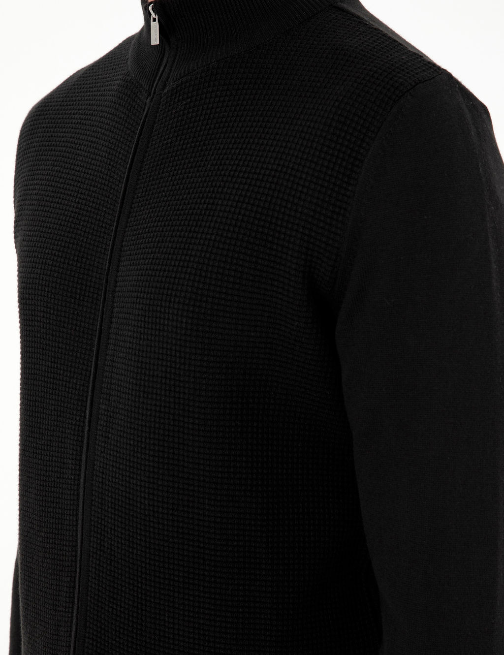 Siyah Slim Fit Fermuarl_ Triko H_rka