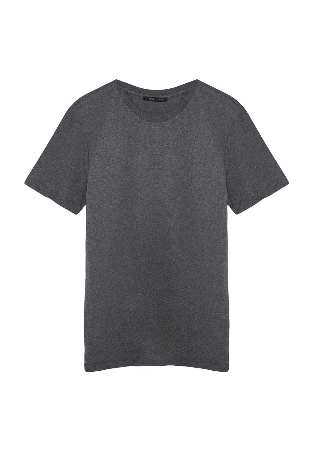 Trendyolmilla Man Antrasit Melanj-Siyah Basic 2li Paket Slim/Dar Kesim Bisiklet Yaka T-Shirt TMNSS19BO0074  фото 8