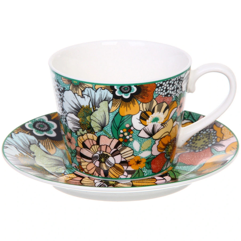 Чайная пара "Цветочная радуга" (кружка 230мл, блюдце)