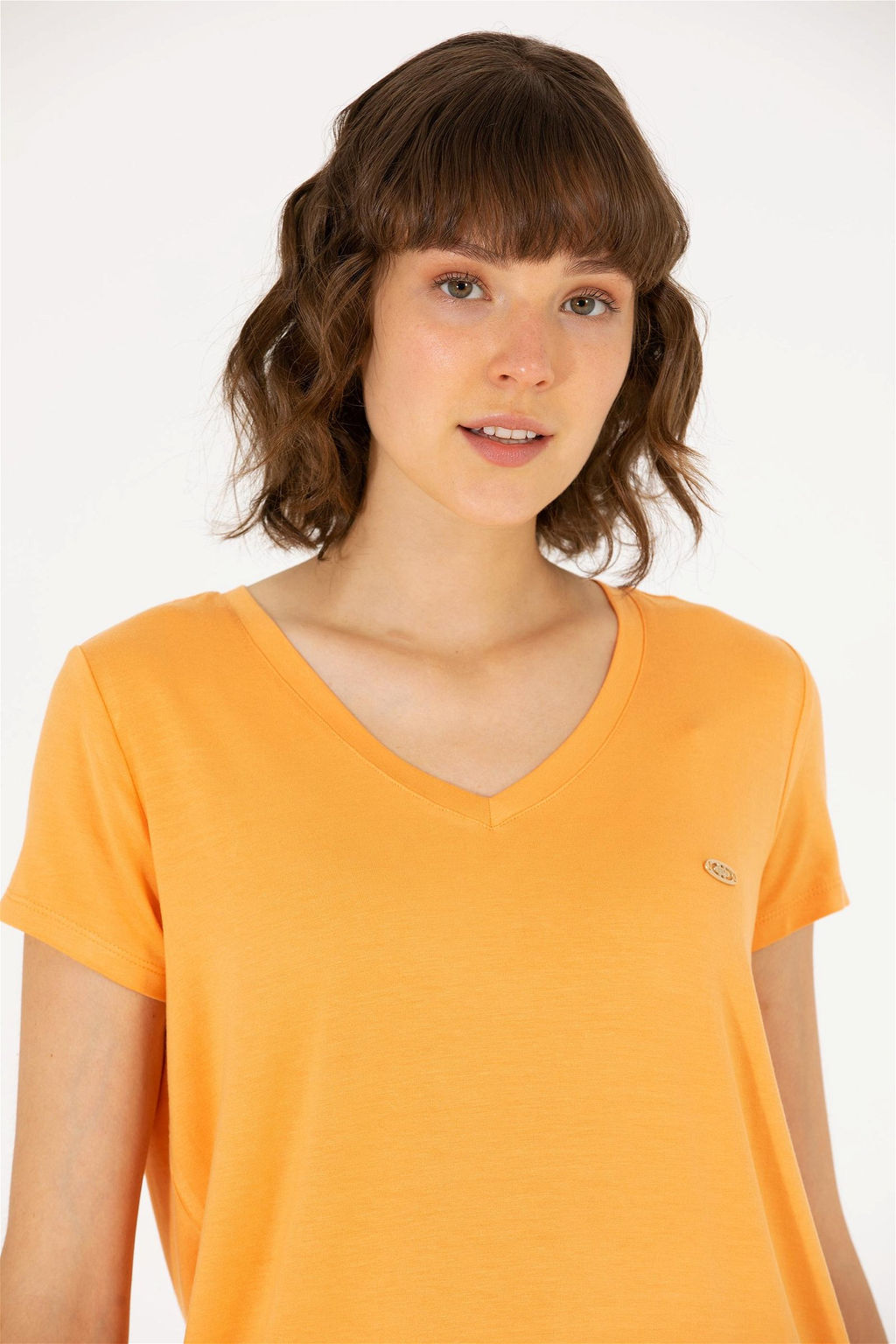 Женская оранжевая футболка Basic - U.s. polo assn фото 9
