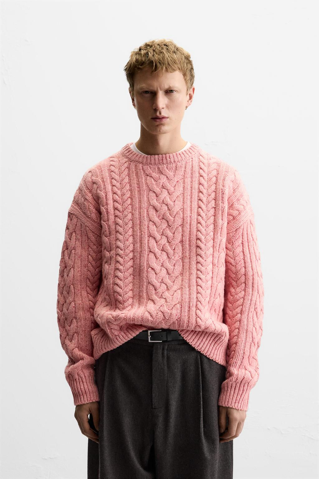 WOOL CABLE-KNIT SWEATER - Zara фото 2