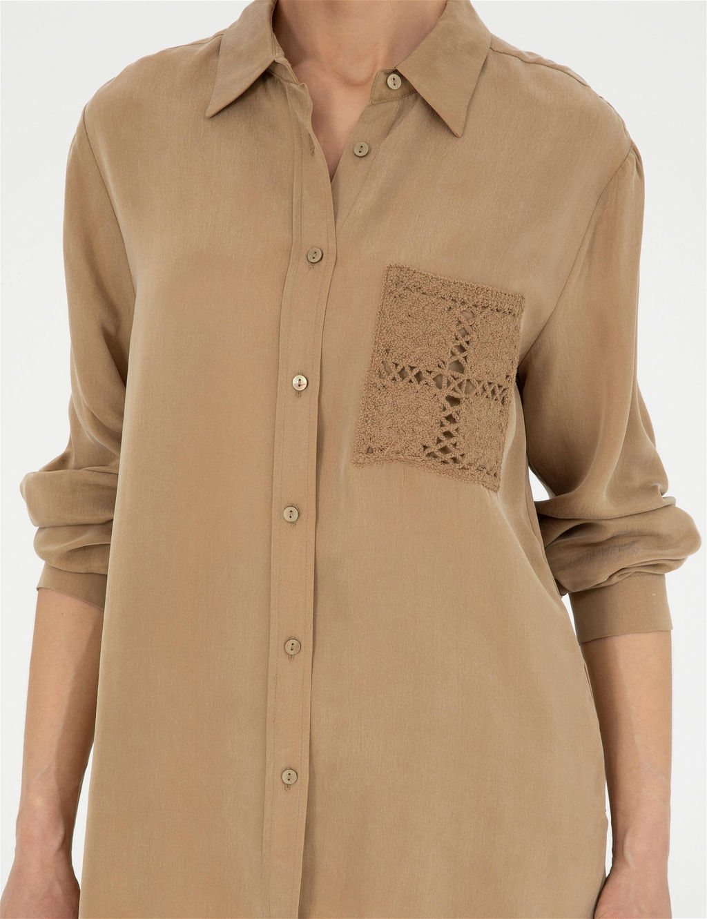 Bej Cupro Regular Fit Uzun Kollu G_mlek - Pierre cardin фото 6