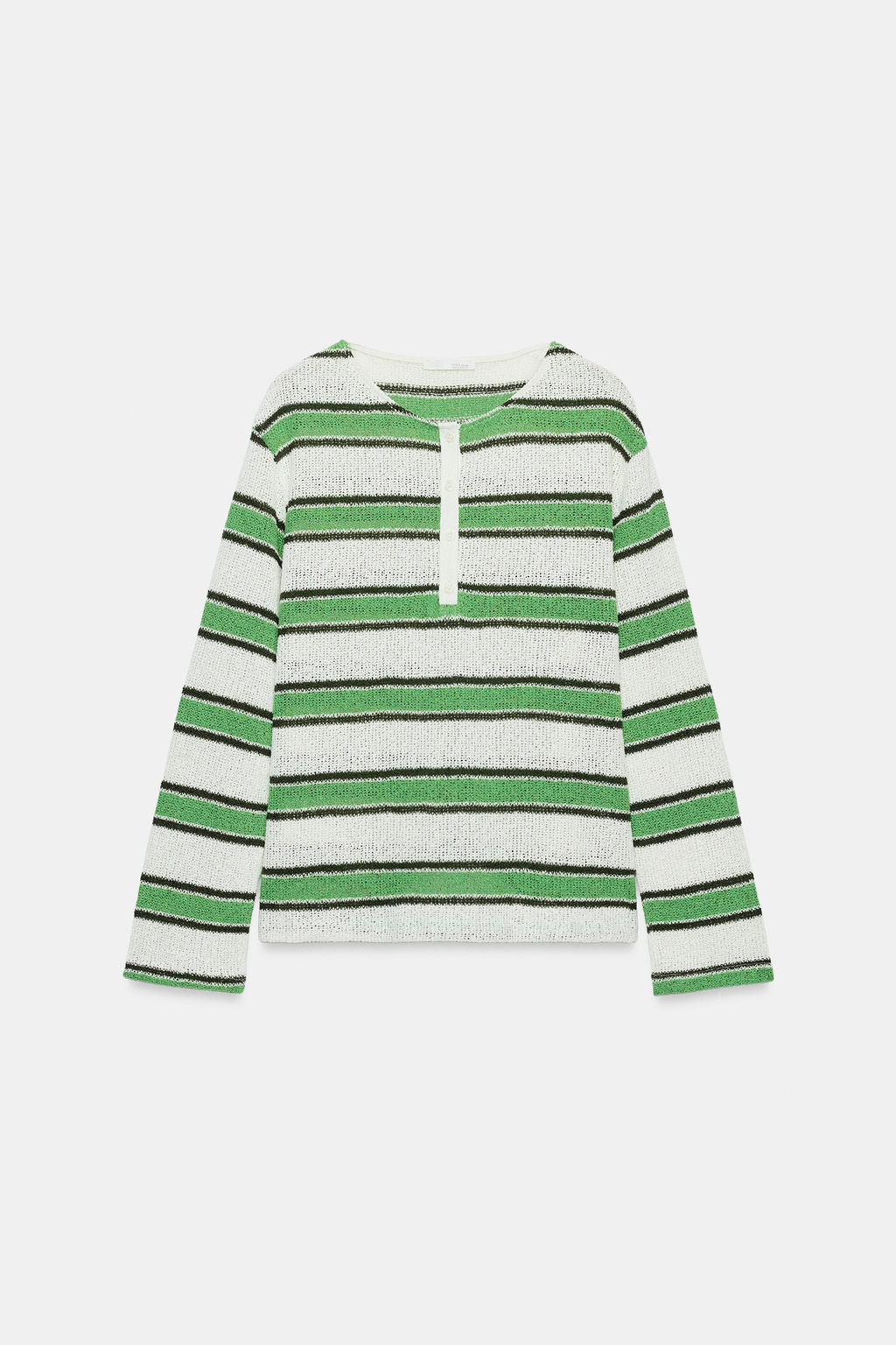 CAMISETA R?STICA CUELLO PANADERO / Raya verde