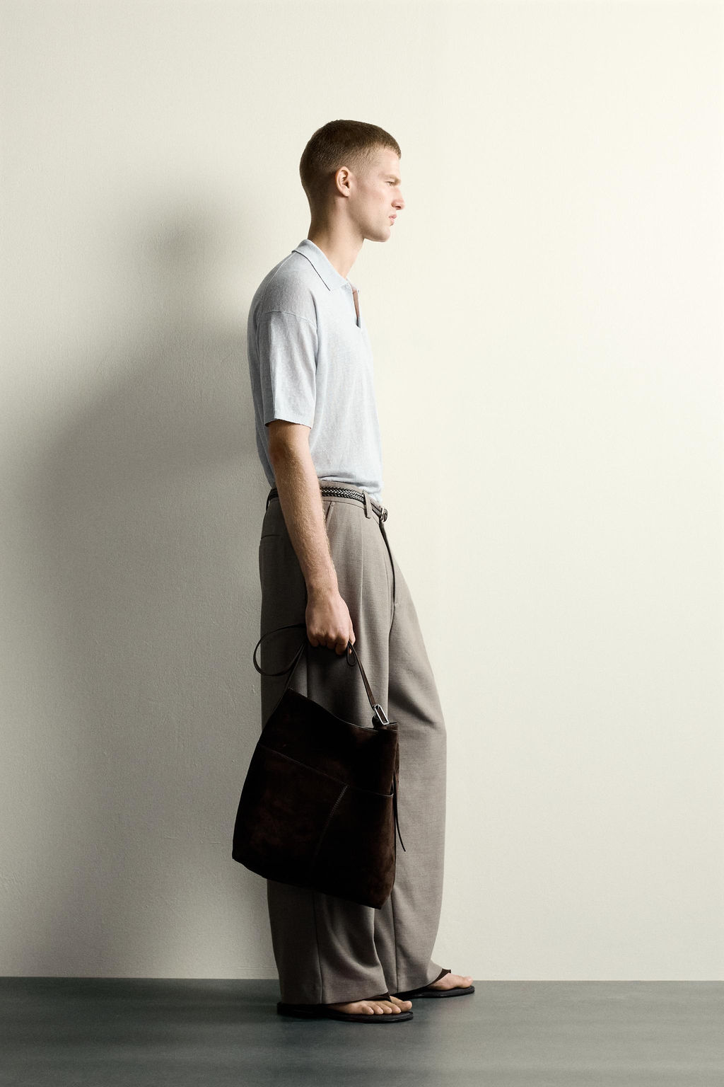 POLO PUNTO RELAXED FIT 100% LINO / Azul pastel - Zara фото 4