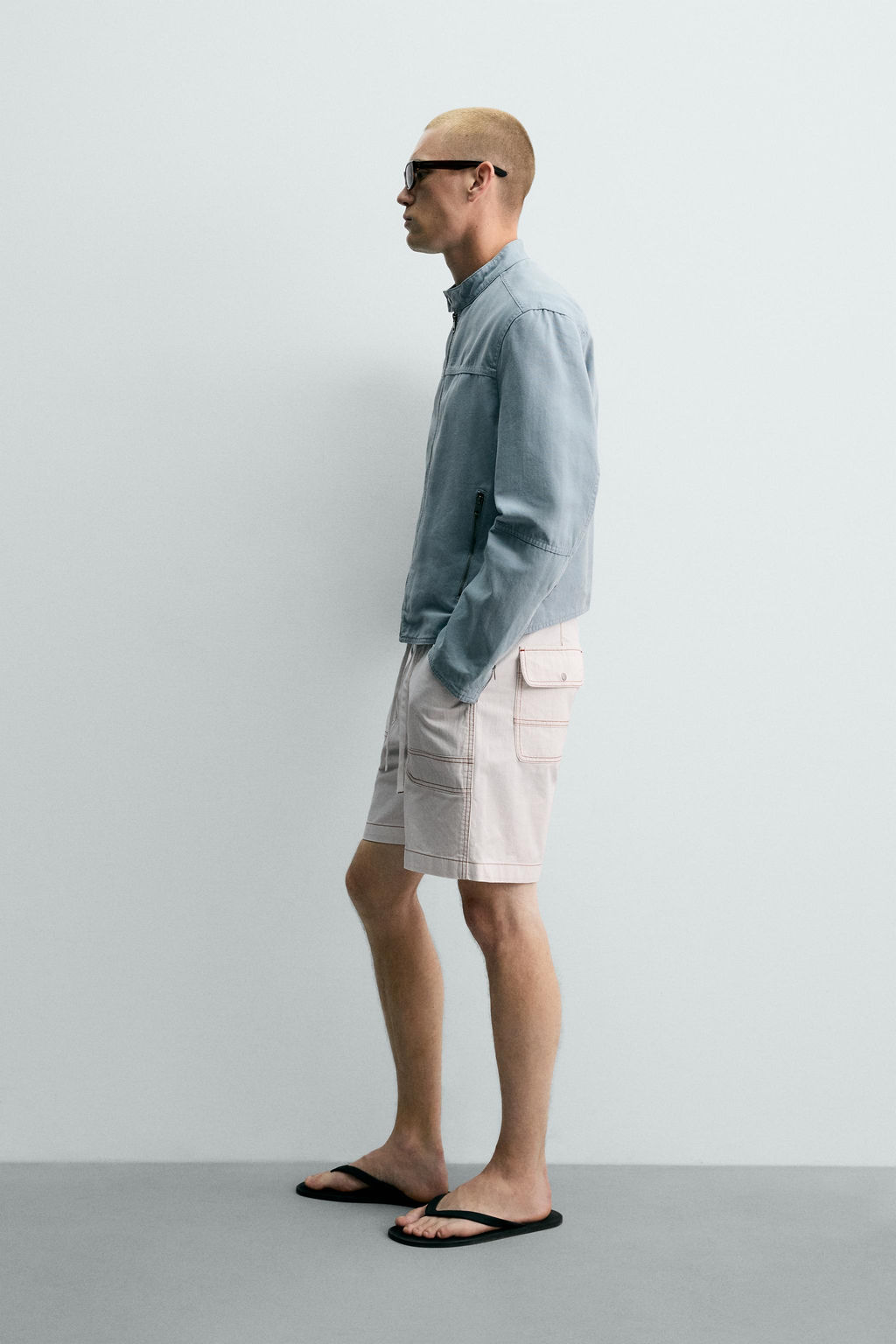 BERMUDA WIDE FIT PLIEGUES / Blanco roto - Zara фото 4